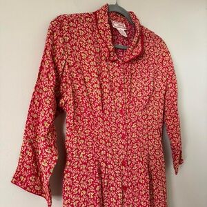 Vintage Red Ditsy Floral Dress